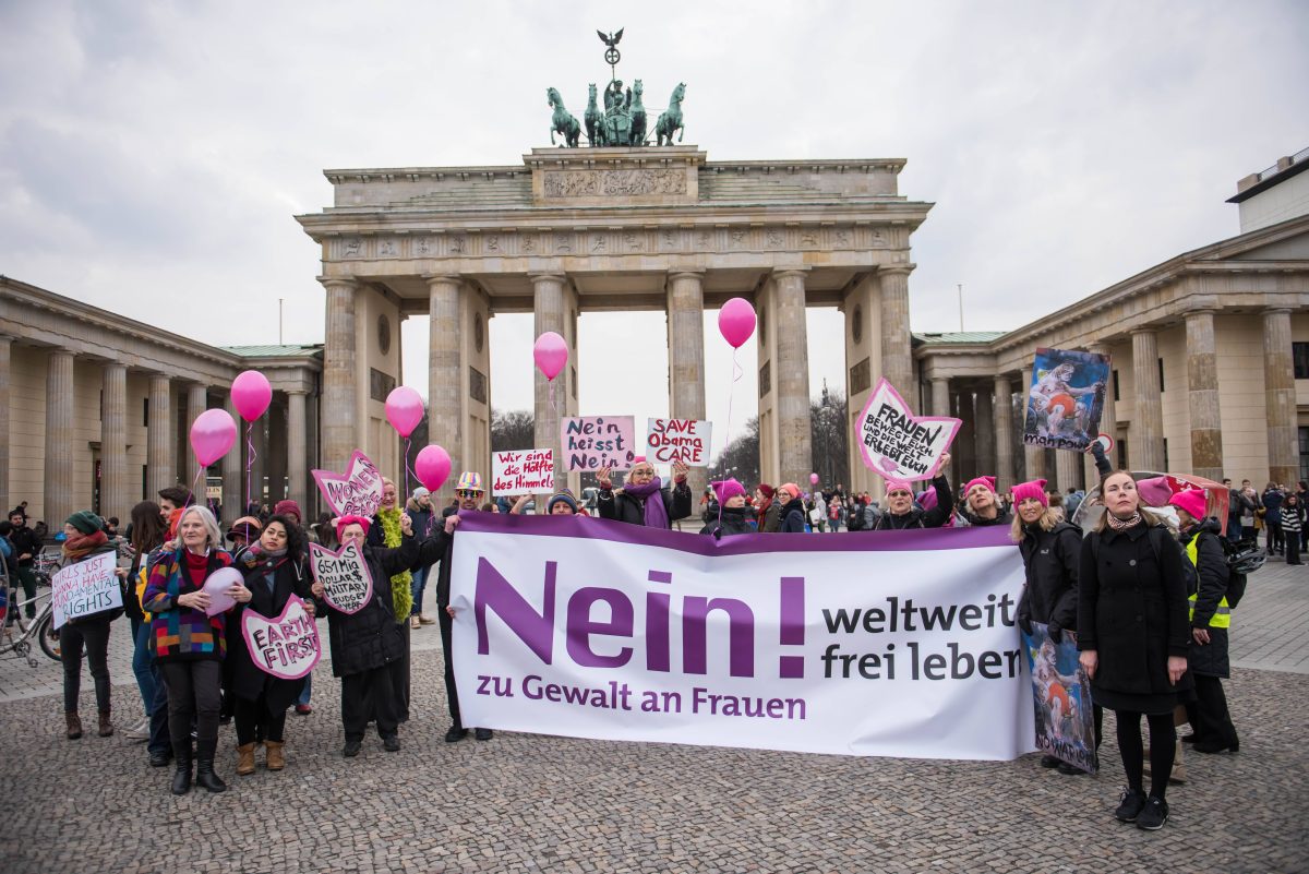 Protest am internationalen Frauentag in Berlin 2017.