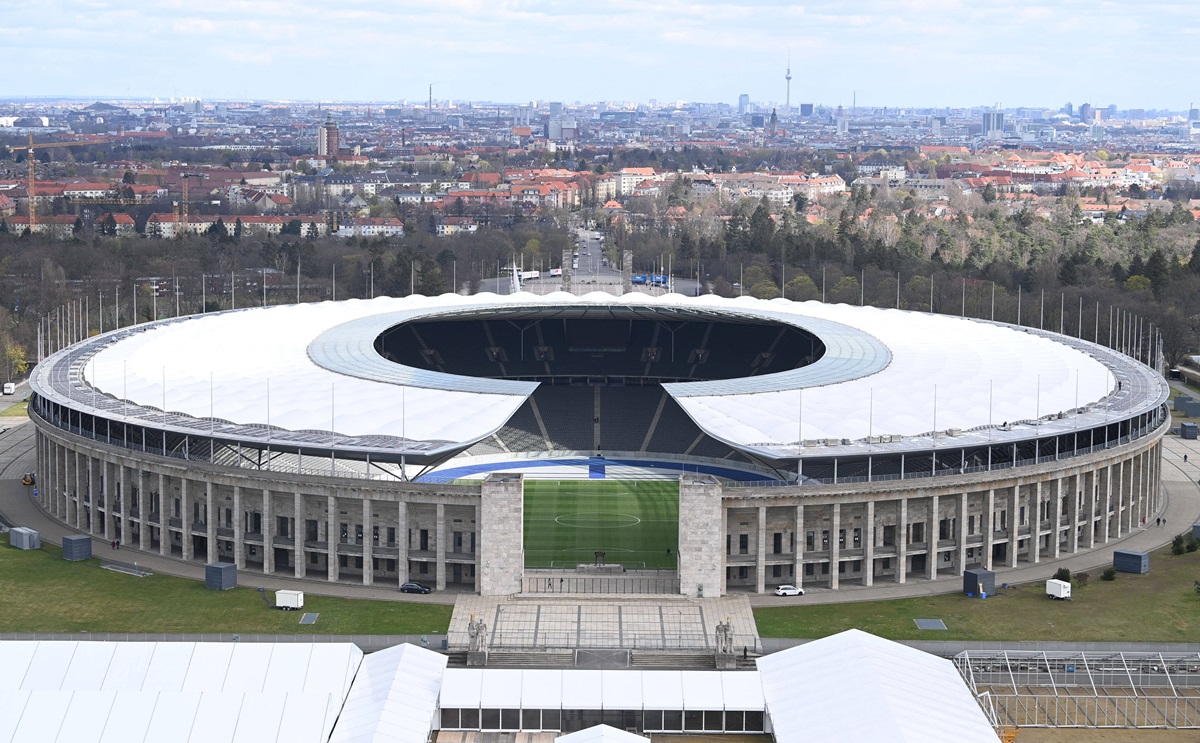 Ein Luftbild des Olympiastadions. Hier wird die NFL zu Gast sein.