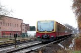 Ein Zug der S-Bahn Berlin fährt durch die Stadt.