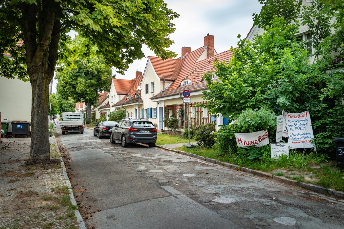 Die Siedlung am Steinberg setzt sich seit Jahren gegen zu hohe Mieten in Berlin zur Wehr.