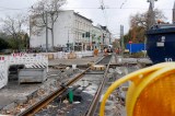Eine Baustelle an Gleisen der BVG.